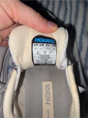 Hoka Cream and White Women's Running Sneakers